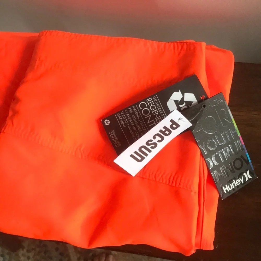 NWT Hurley Neon Orange Board Shorts Sz 30 or 31